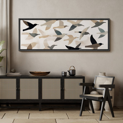 Abstract Flying Birds - Oversized Framed Wall Decorations Canvas Print