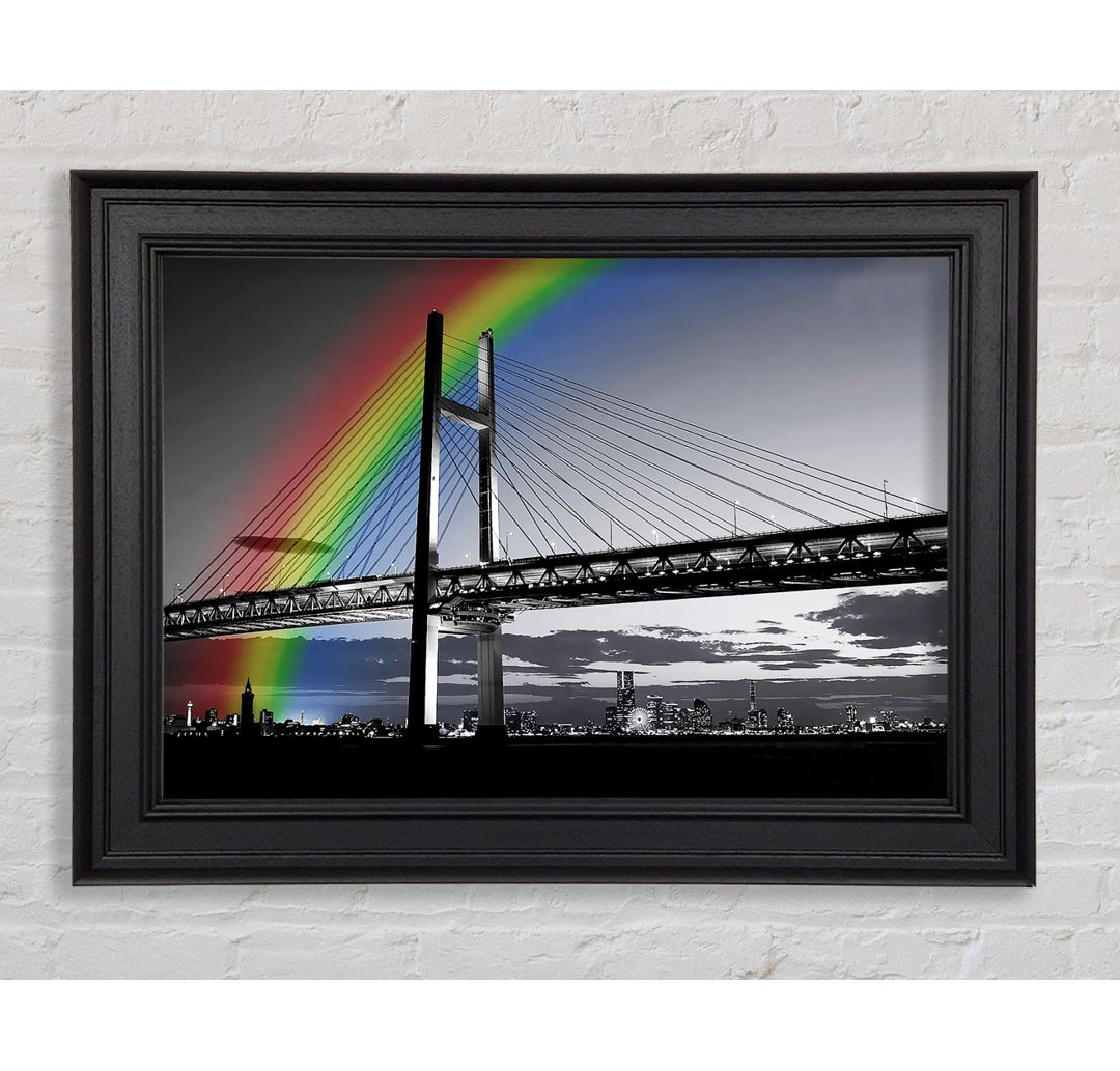 NYC Regenbogenbrücke B N W Gerahmter Druck