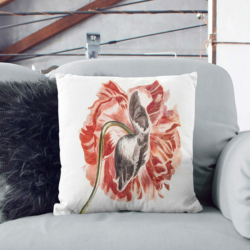 Peony Flower by Johan Teyler Cushion with Filling, 55cm H x 55cm W x 20cm D