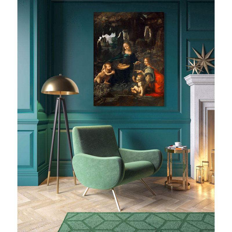 Virgin Of The Rocks [Paris] by Leonardo Da Vinci - Wrapped Canvas Painting, 100cm H x 70cm W x 4cm D