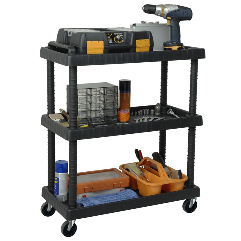75cm W Plastic Shelving Unit with Wheels