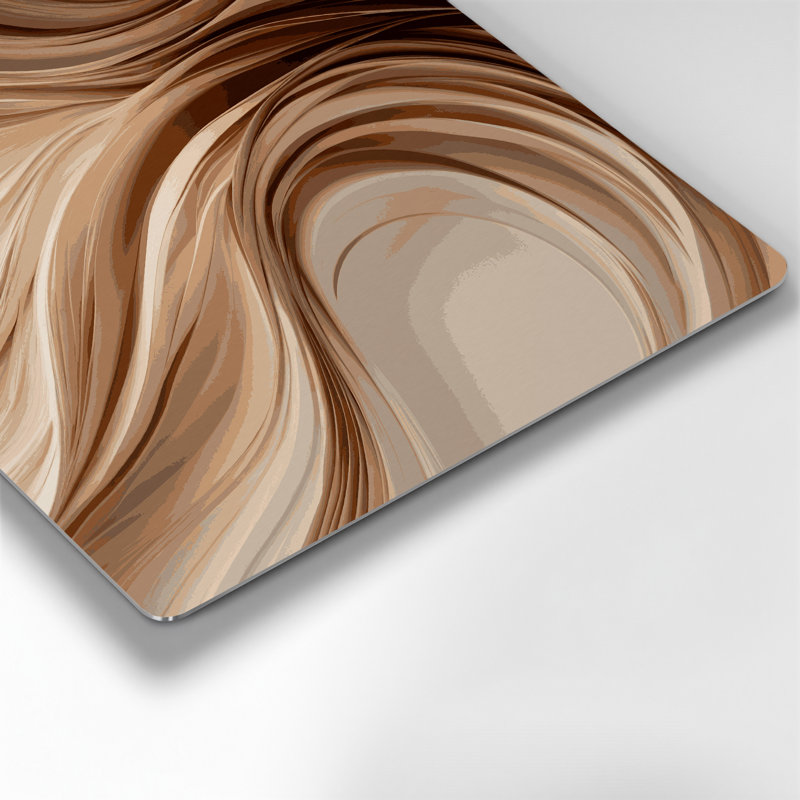 Gradient abstrait 51, art mural en métal beige, H 16 po x l 16 po