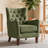Button-Tufted Horn-Back Armchair, Accent Chair with Padded Cushion, Side Pocket and Solid Wood Legs-102193825