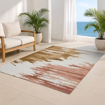 Tapis intérieur et extérieur gris Watercolor