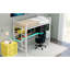 Lit mezzanine simple blanc avec bureau et DEL, fabrication en métal, coffre-fort fiable, aucun sommier nécessaire, bureau facile à installer, finition, assemblage stable et transformation de votre chambre à coucher-1930219492-1930219497