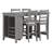 Seavyn 5-Piece Rustic Dining Set with Solid Rubber Wood and Woven Fabric Seating-117431343-117431344