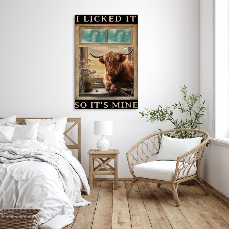 Highland Cow I Licked It, H 14 po x l 11 po
