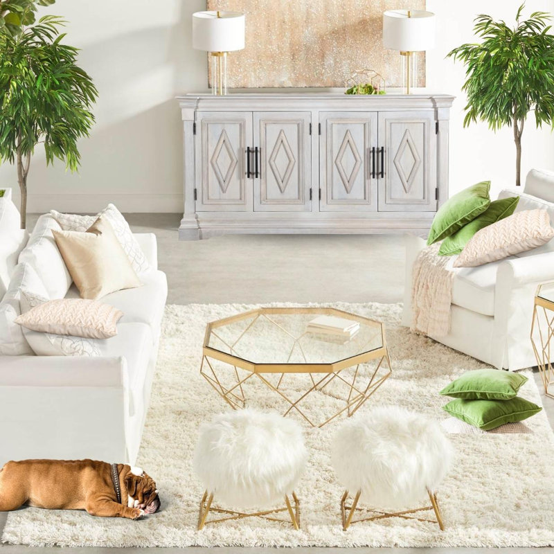 71'' W Solid Wood Sideboard, White