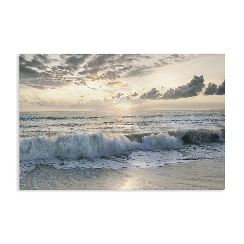 Coucher de soleil sur une toile de rivage, conception de Mike Calascibetta, H 24 po x l 36 po