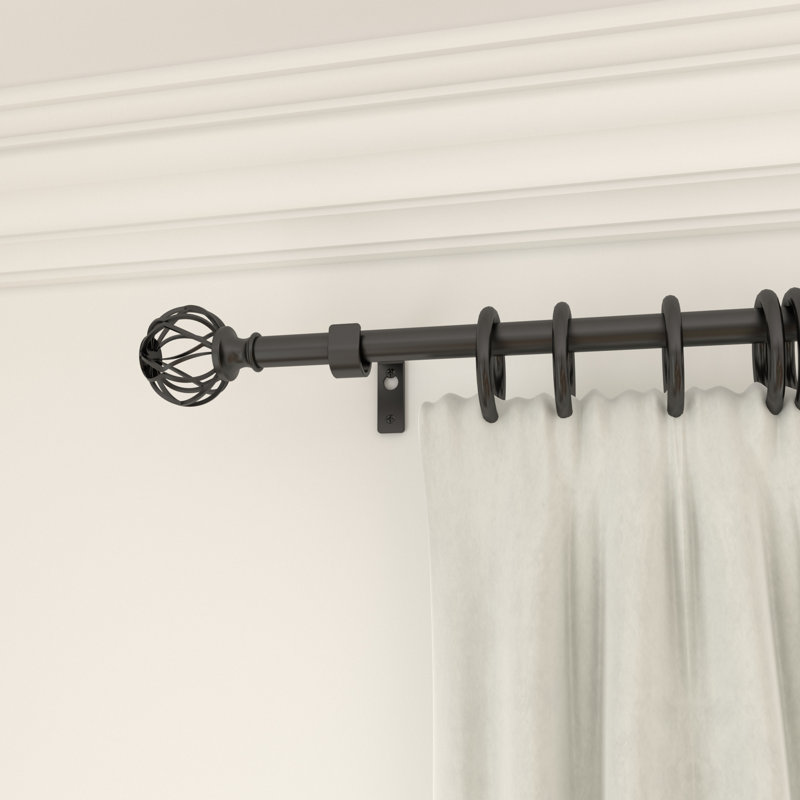 Gaell Adjustable Steel Single Curtain Rod, 84''- 120''