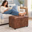 Repose-pieds 24 po en similicuir avec rangement-469151845