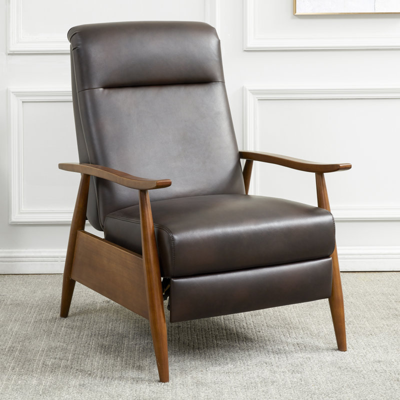 Imona 30" Wide Leather Recliner, Burnished Brown Faux Leather