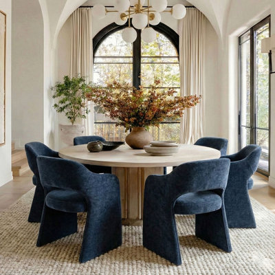 19" Upholstered Chenille Dining Armchair