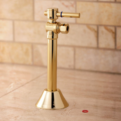 Kingston Brass Vintage 1/2-Inch Sweat x 3/8-Inch OD Comp Quarter-Turn Angle Stop Valve with 5-Inch Extension