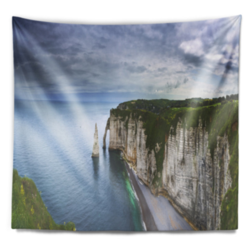 Tapisserie plage Etretat Aval, H 68 po x l 80 po