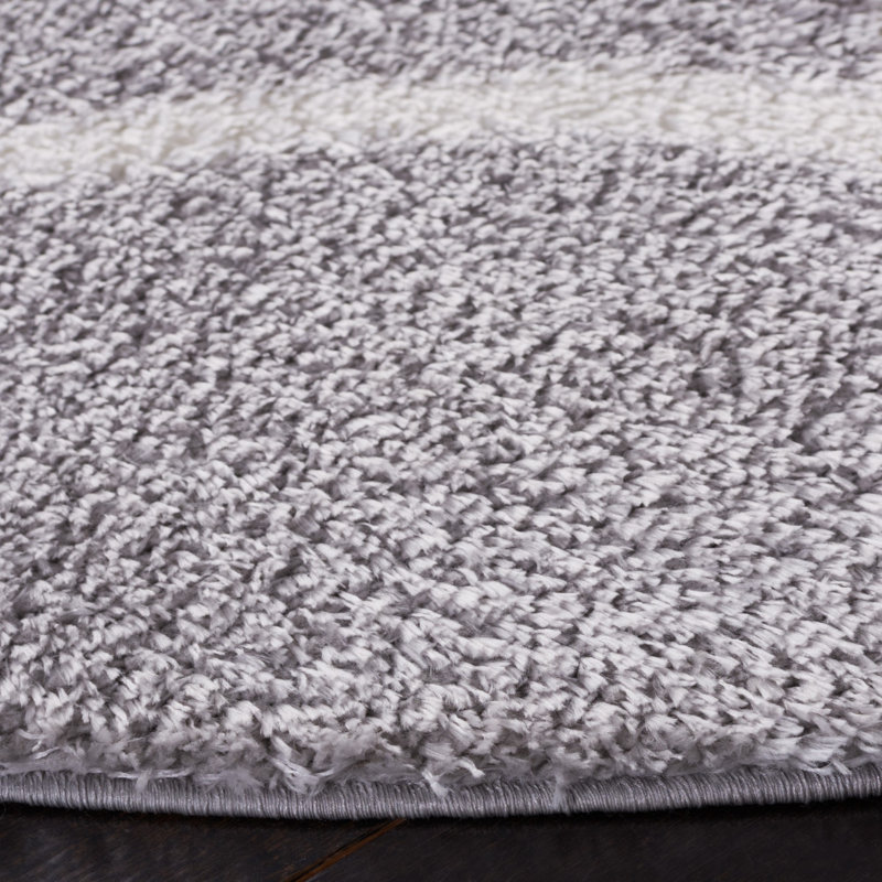 Fleuriane Tahoe Shag Performance Geometric Rug, Round 6'7"