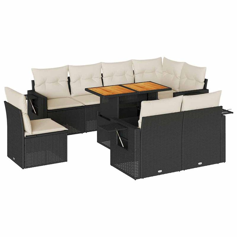 Grand canapé modulaire en rotin PE Vidaxl