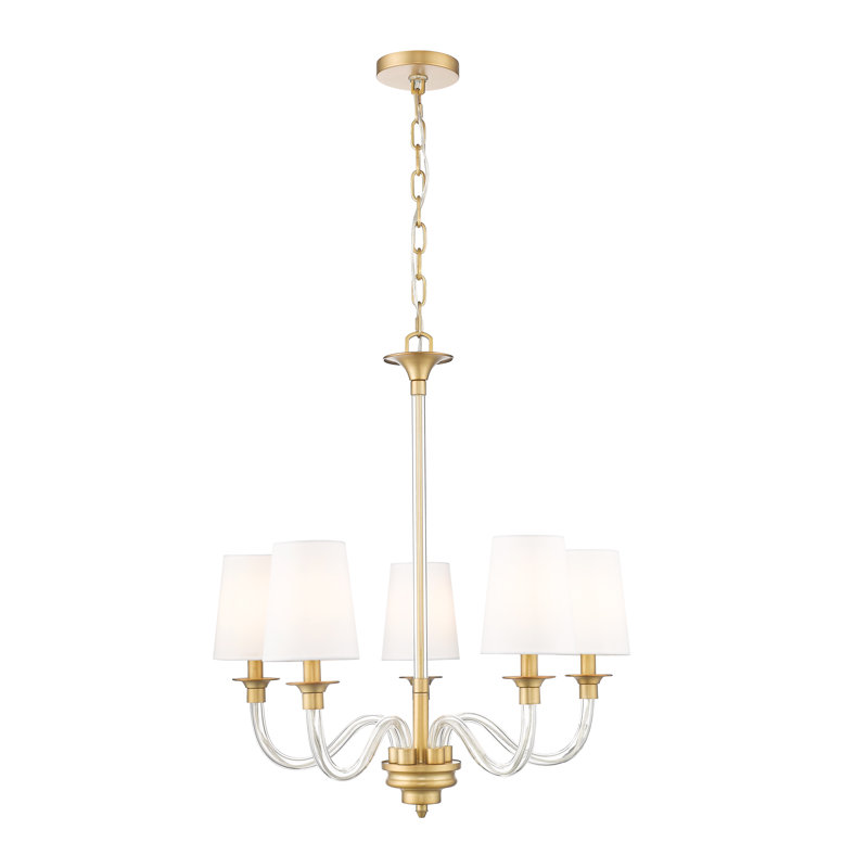 Lustre 5 lumières Ain, Laiton