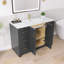 Ensemble de meuble-lavabo simple 48 po gris foncé avec plateau uni (assemblé)