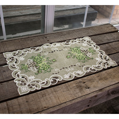 Callicoat Antique Green Leaf on Sage Green Placemat (11"x21")