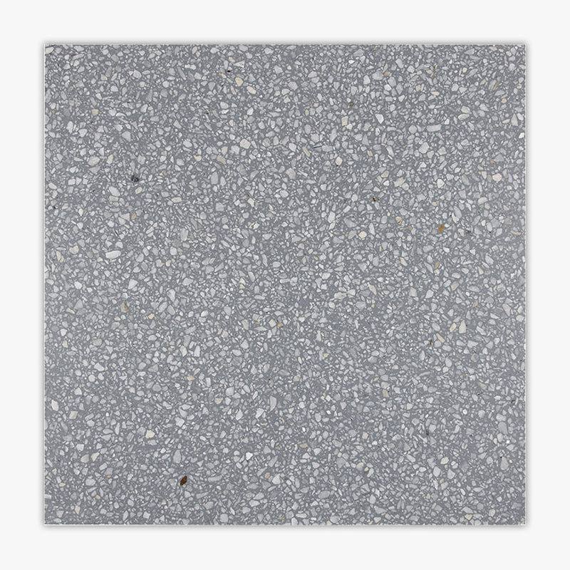 Medium Grey Polished 24x24 Real Terrazzo Tile
