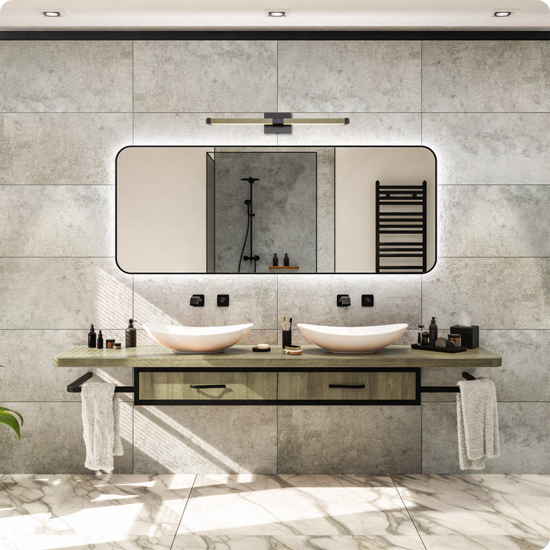 Éclairage à DEL brun / noir pour meuble-lavabo