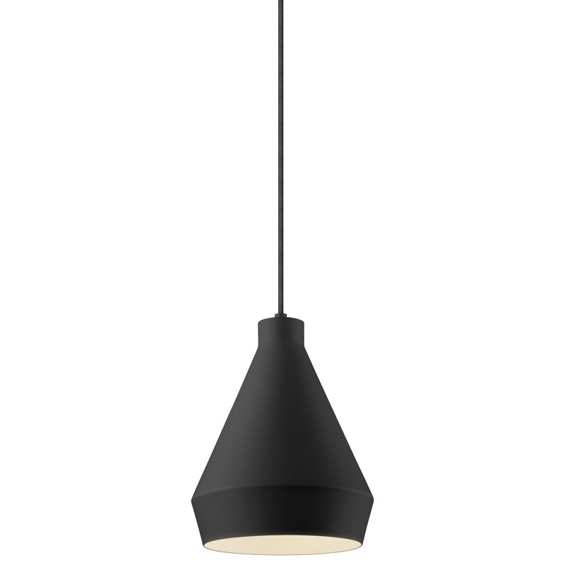 Luminaire suspendu conique à 1 lumière Koma, Noir satiné