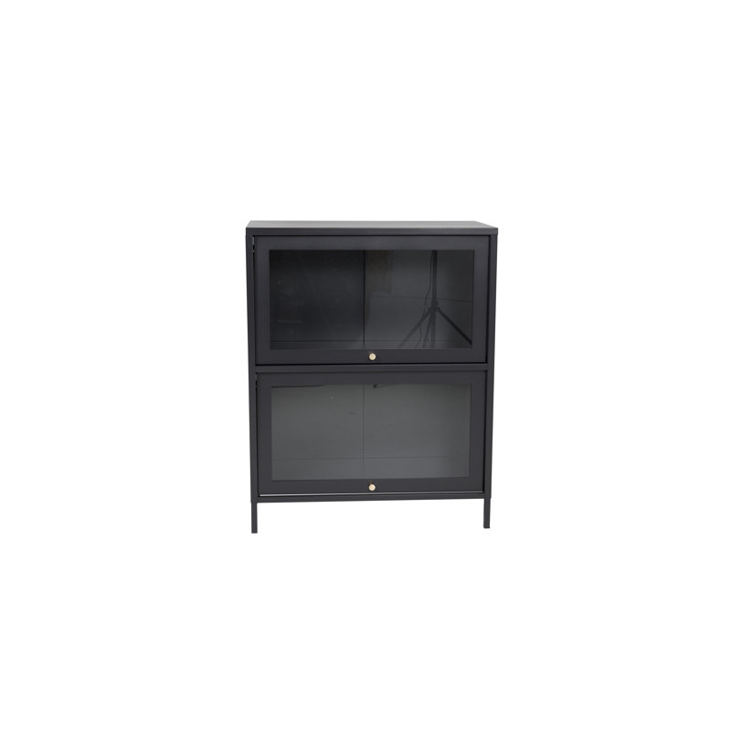 Isiah 80cm Wide Solid Wood File Cabinet, Black