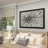 Metal Coiled Ribbon Sunburst Silver Wall Decor with Black Frame