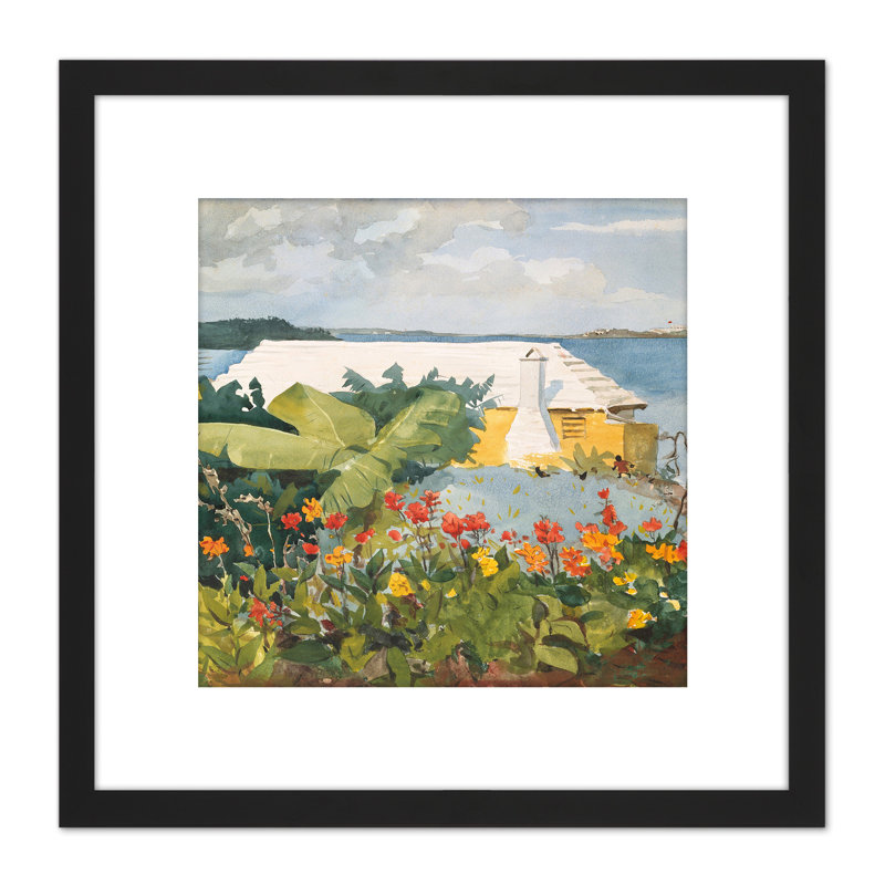 Homer Flower Garden Bungalow Bermuda by Winslow Homer - Single Picture Frame Painting