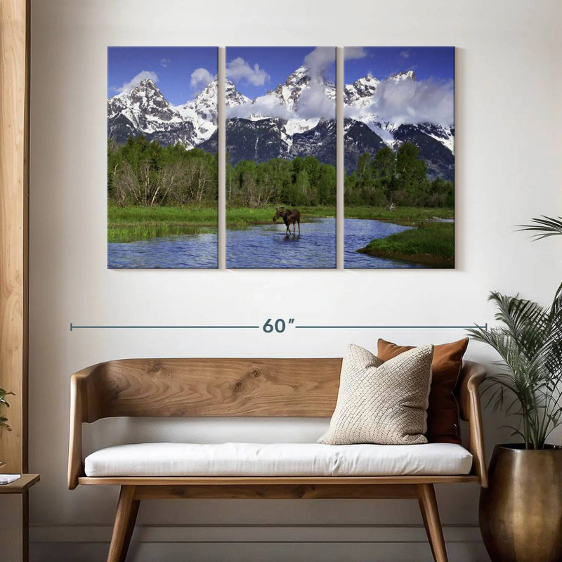 Orignal Alvord à la rivière Teton, H 32 po x l 50 po