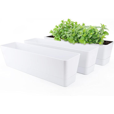 Boîte à fleurs pour fenêtre, 3 pièces 16X3,8 pouces