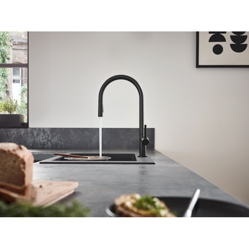 hansgrohe Talis N HighArc Kitchen Faucet, A-Style 2-Spray Pull-Down, 1.75 GPM, Matte Black