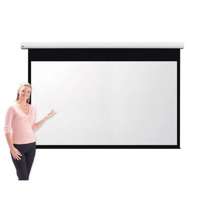 Pro Channel Fix White Electric Projection Screen