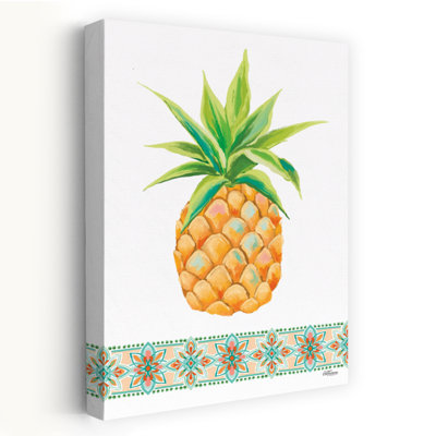 Pineapple Sunshine - Illustration moderne d'ananas tropical, peinture de fruits tropicaux colorée, art alimentaire