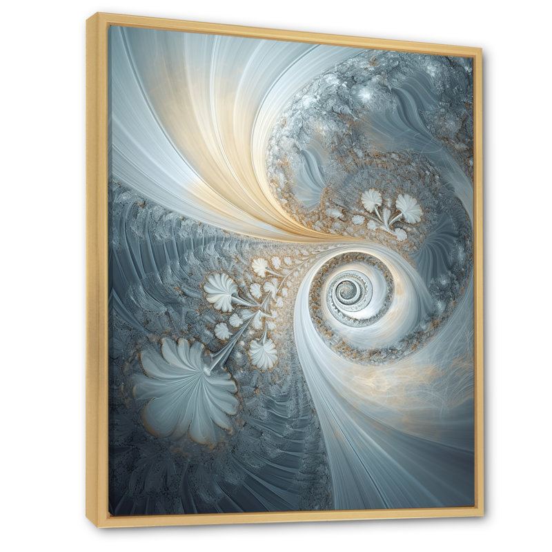 Cosmic Bliss Fractal Spiral I - impression, H 44 po x l 34 po x P 1,5 po, Cadre naturel flottant