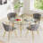5-Piece Round Glass Dining Table Set for 4-836405092-820539335-820539355