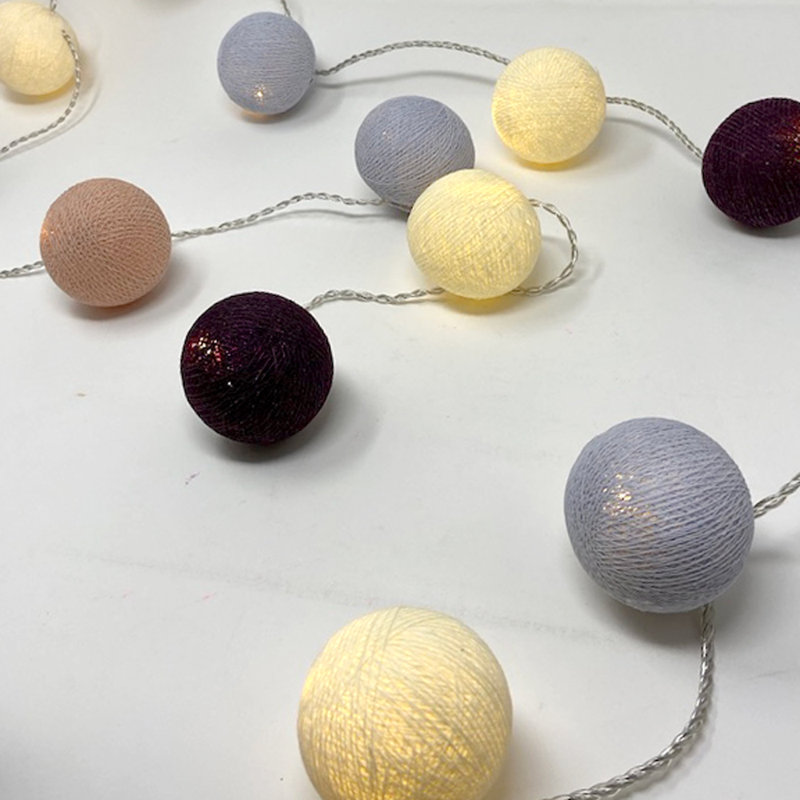 Misti LED Cotton Ball String Light, 20 Lamps - 5 Metre Long