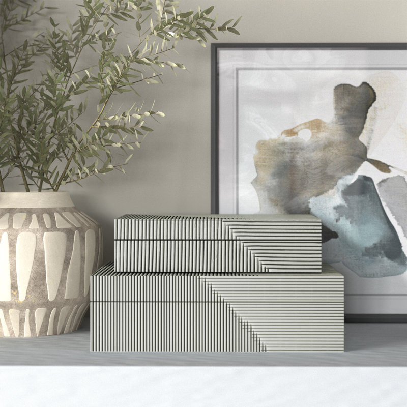 Montague Resin Set of 2 Ridged Boxes