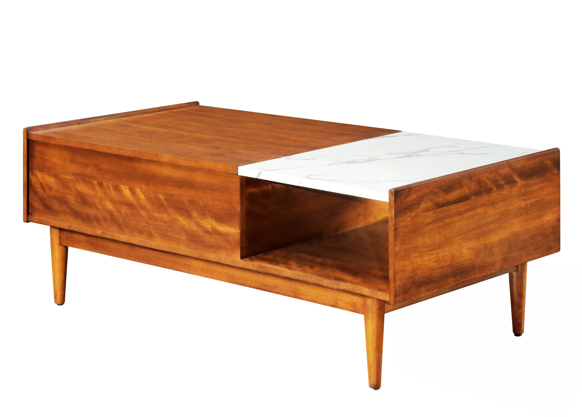 Corrigan Studio® Modern Design 1Pc Lift Top Coffee Table With Faux Marble Top Home Furniture