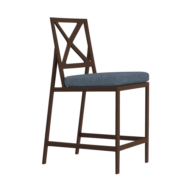 Marin Outdoor Bar Stool, Flagship Stone Sunbrella®, Copper Creek, 28"