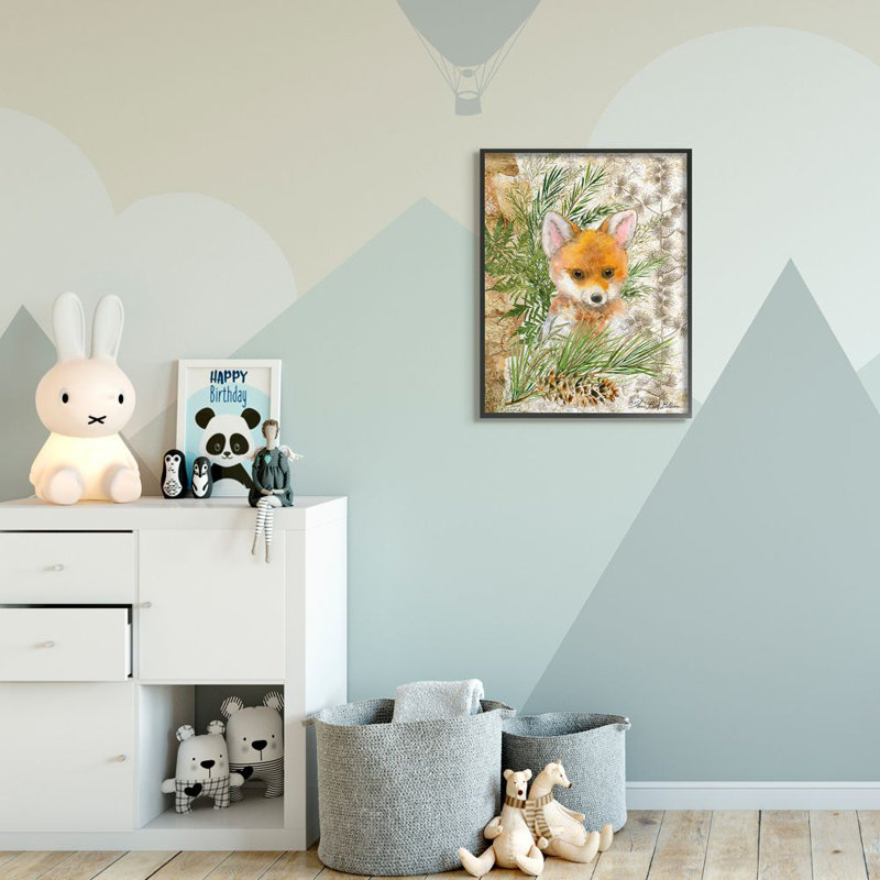 «Fox Forest Animal Children» par Sherri Buck Baldwin - impression d'art graphique, H 30 po x l 24 po x 1,5 po