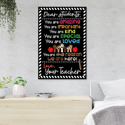 A Letter To Students - Dear Students You Are Amazing You Are Important - 1 Piece Rectangle Graphic Art Print On Wrapped Canvas