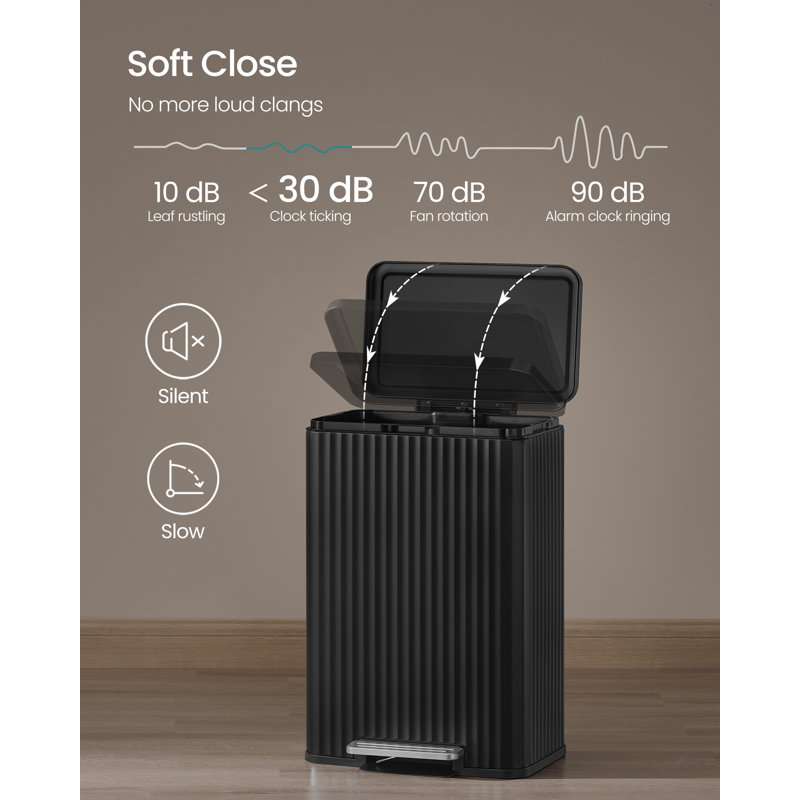 Step On Kitchen Trash Can - 50L, Black