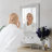 24 Inch Decorative Wall Mirror, Silver Diamond Mirror With Crystal For Wall Decor Living Room Silver Luxury Modern Mirrored Home Decoration