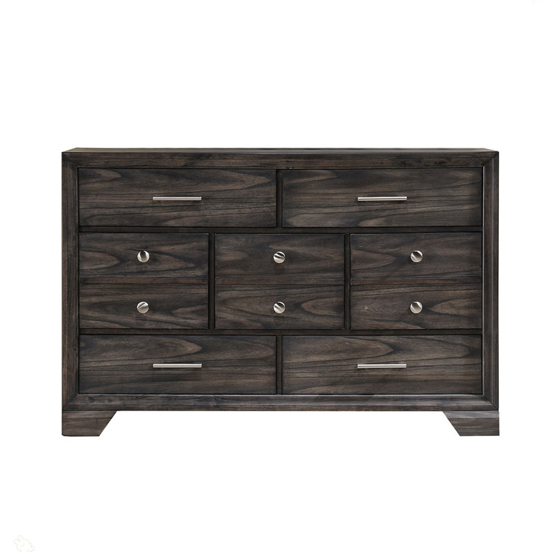Commode en bois avec tiroirs en bois foncé 1Pc