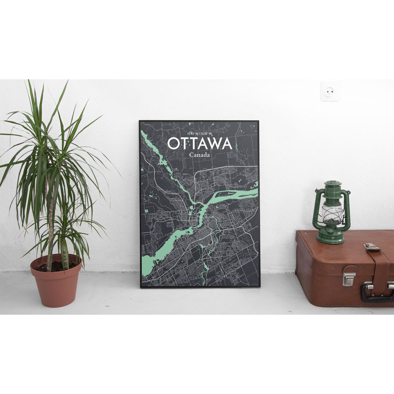 « ottawa city map », impression, H 27,6 po x l 19,7 po