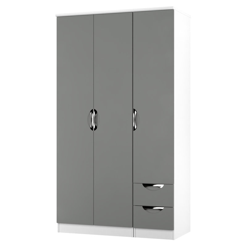 Bhodhini Manufactured Wood Wardrobe, Grey/White