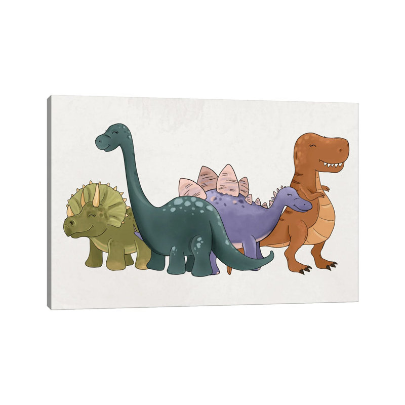 Dinosaur Friends by Katie Bryant - Wrapped Canvas Gallery-Wrapped Canvas Giclée, 30.48 cm H x 45.72 cm W