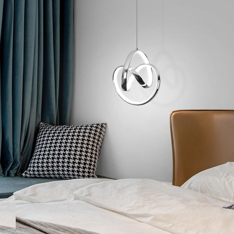 Luminaires suspendus modernes, luminaires suspendus à DEL, îlot de cuisine, luminaires suspendus chromés à hauteur réglable pour la salle à manger, cuisine, chambre à coucher, 1 paquet